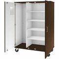 I.D. Systems 67'' Tall Dark Walnut Mobile Storage Cabinet with 4 Shelves 80603F67022 538603F67022